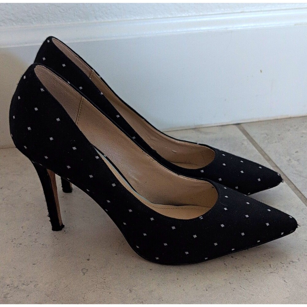 White House Black Market Black White Polka Dot Pointed Toe Pumps US 7.5